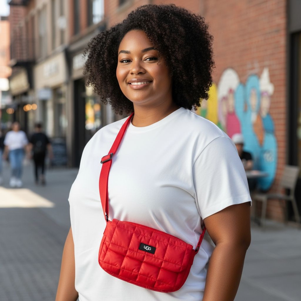 UGG Vibrant Red Quilted Crossbody Bag - Picture 3 of 7